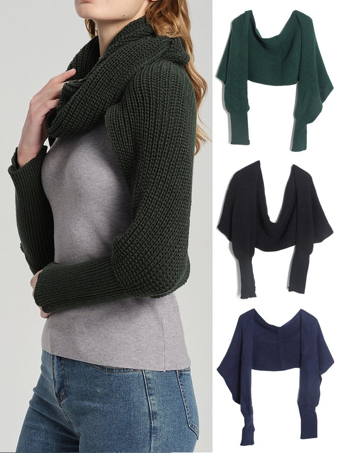 Écharpe Femmes Décontracté Plain Printemps Faire la navette Meilleure vente Laine/Tricot Cache-cœur Régulier