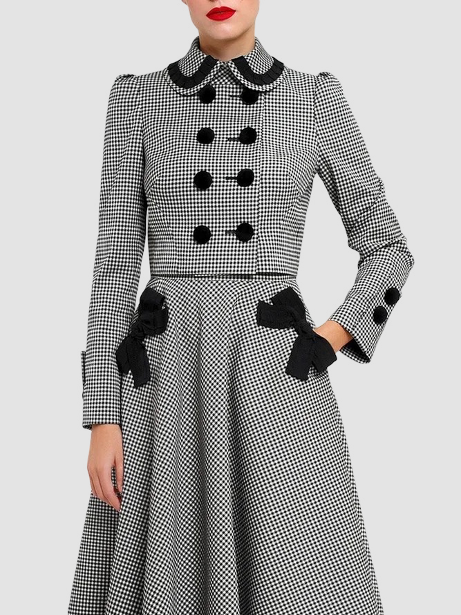 Autre Manteau Femme Plaid L'automne Urbain Polyester Naturel Sans élasticité Quotidien Regular Fit Regular