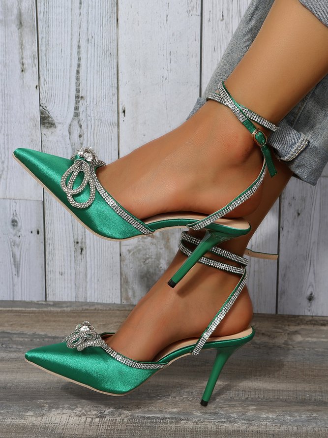 Chaussures à Talon Plain Toutes Les Saisons Élégant Nœud Satin PU Nouvel An Caoutchouc Augmentation de la hauteur pour Femmes