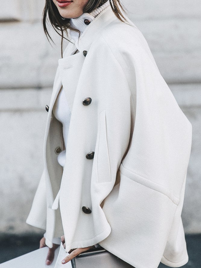 Blouson Femmes Plain Hiver Urbain Col Montant Poids lourd Quotidien Ample Régulier H-ligne