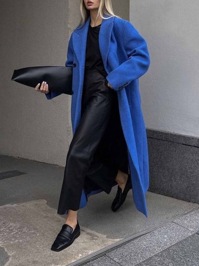 Pardessus Femmes Plain Hiver Élégant Polyester Naturel Aucune élasticité Quotidien Ample Mi-longue-Long