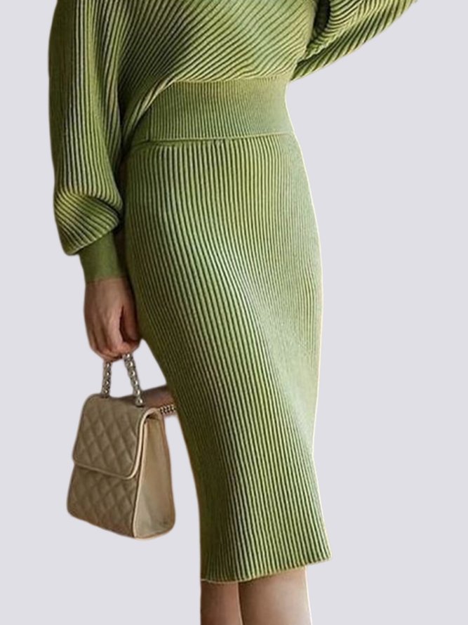 Jupe Plain Automne Urbain Acrylique Micro-élasticité Coupe Régulière Faire la navette S-Ligne Régulier pour Femmes
