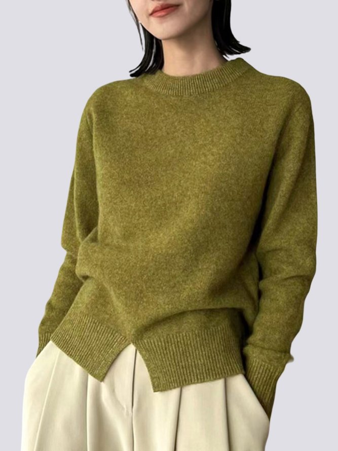 Pull Femmes Plain Simple Automne Acrylique Naturel Quotidien Coupe Régulière Droit Élasticité moyenne