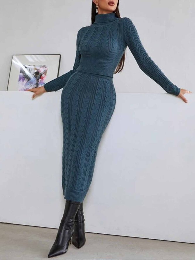 Jupe Femmes Plain Hiver Élégant Acrylique Poids lourd à Haute Élasticité Quotidien Coupe Régulière emballage