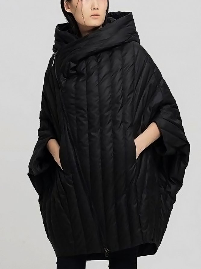 en Toison Manteau Plain Hiver Simple Manches de Chauve-Souris Sweat-shirt à Capuche Poids lourd Quotidien Ample Mi-longue-Long pour Femmes