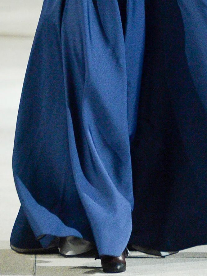 Mariage Robe & Fête Robe Plain Printemps Élégant Taille Haute 1 * robe Mancheron A-ligne Régulier Col de Chemise pour Femmes