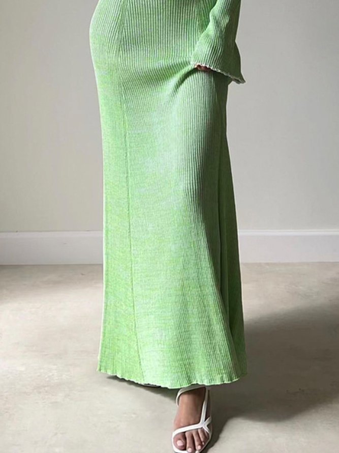 Robes Femmes Plain Hiver Élégant Acrylique Naturel Long 1 * robe Col Rond Régulier