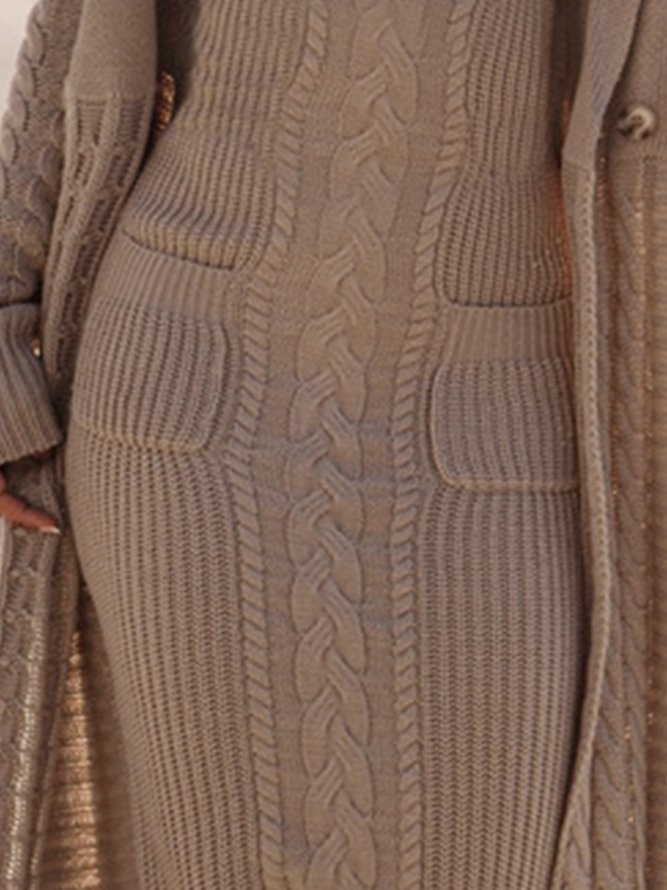 Robes Plain Hiver Élégant Acrylique Naturel Poids lourd Long S-ligne Jupe hanche pour Femmes