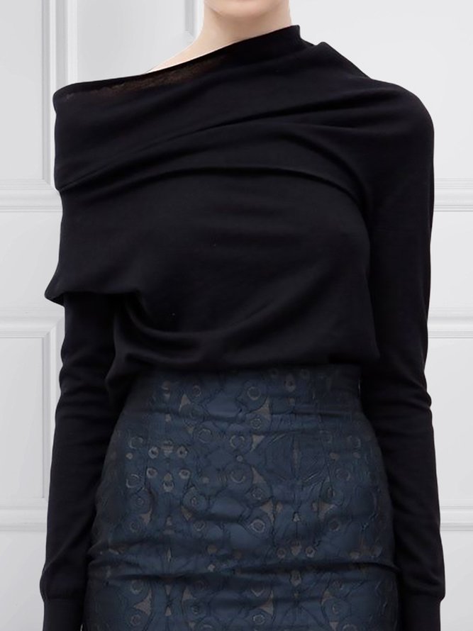 Tops Femmes Plain Simple Printemps Polyester Quotidien Ample Manches Longues Régulier Régulier
