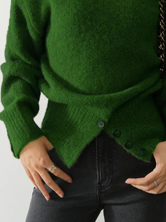 Pull Femmes Plain Hiver Urbain Acrylique Poids lourd Quotidien Régulier T-ligne Élasticité moyenne
