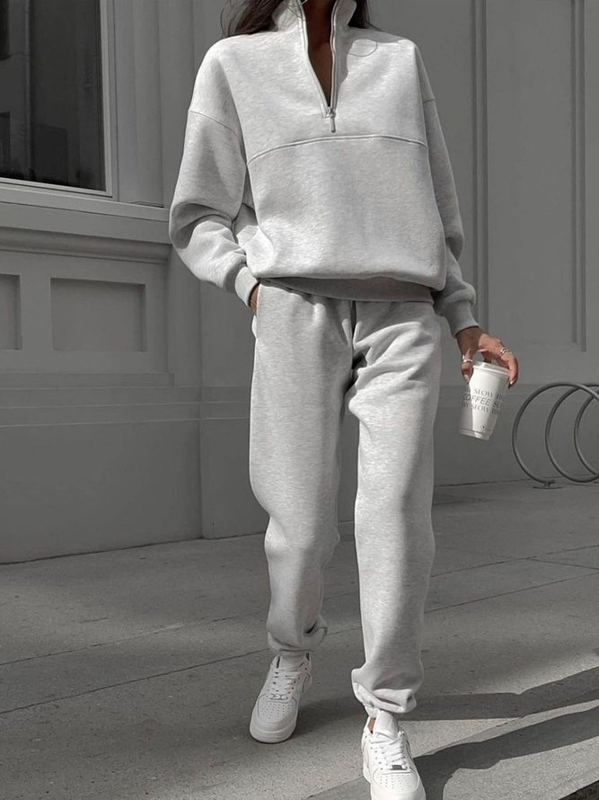 Sweat-shirts Femmes Décontracté Plain Printemps Polyester Naturel Micro-élasticité Ample Manches Longues Droit