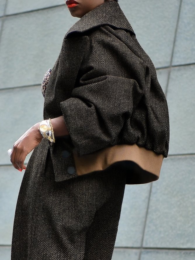 Blouson Plain Hiver Urbain Naturel Aucune élasticité Quotidien Ample Manches Longues Régulier pour Femmes
