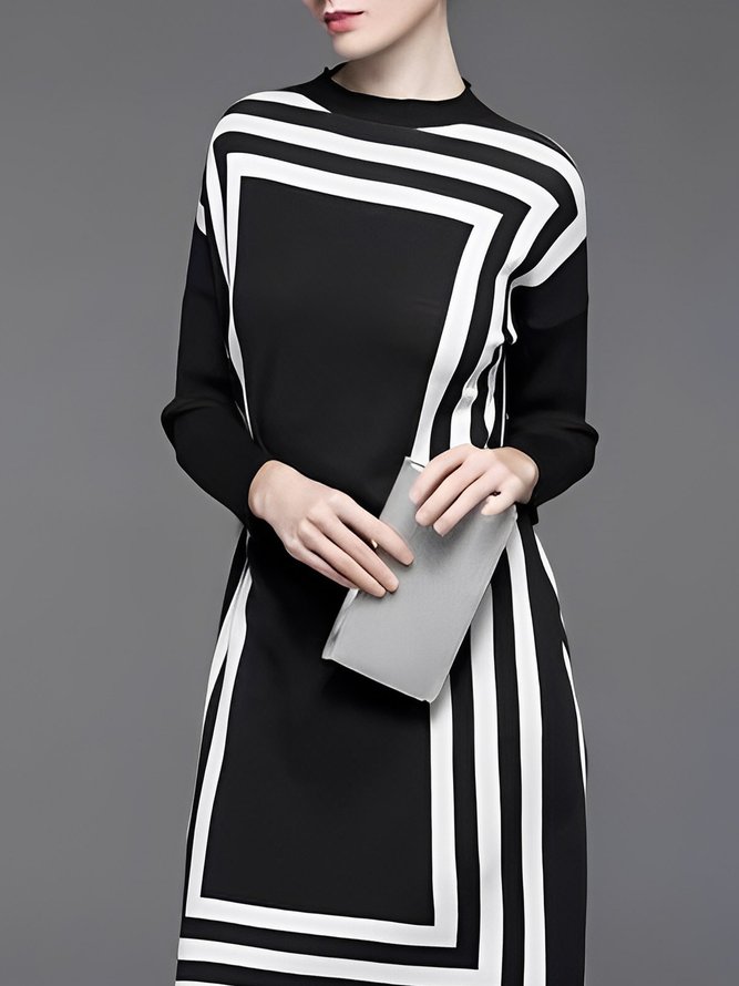 Robes Femmes Rayé Printemps Élégant Micro-élasticité Quotidien Ample Jupe Droit Régulier