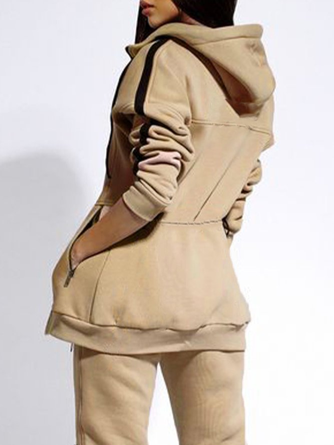 Blouson Décontracté Plain Hiver Polyester Sweat-shirt à Capuche Coupe Régulière Manches Longues Régulier Régulier pour Femmes