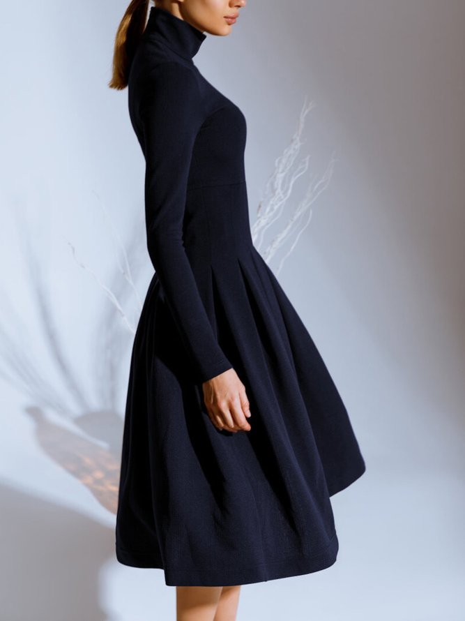 Robes Femmes Plain Printemps Élégant Polyester Naturel Quotidien Manches Longues Ligne X Régulier