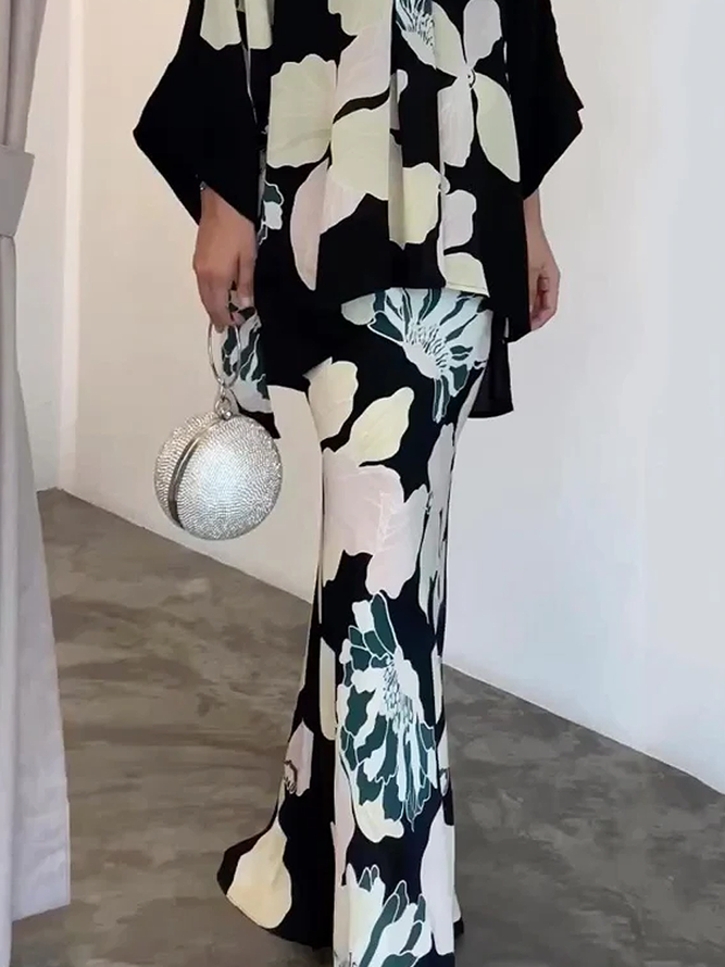 Jupe Femmes Floral Printemps Urbain Polyester Naturel Aucune élasticité Quotidien Coupe Régulière Droit