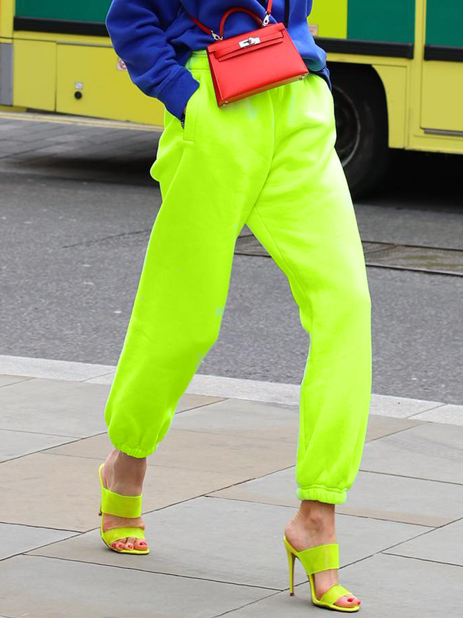 Pantalons de Survêtement & joggeurs Plain Toutes Les Saisons Élégant Naturel Léger Micro-élasticité Ample Pantalons Harem Long pour Femmes