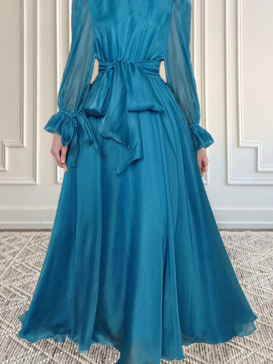 Mariage Robe & Fête Robe Plain Printemps Élégant Polyester Aucune élasticité Coupe Régulière 1 * robe Col Roulé Ligne X pour Femmes