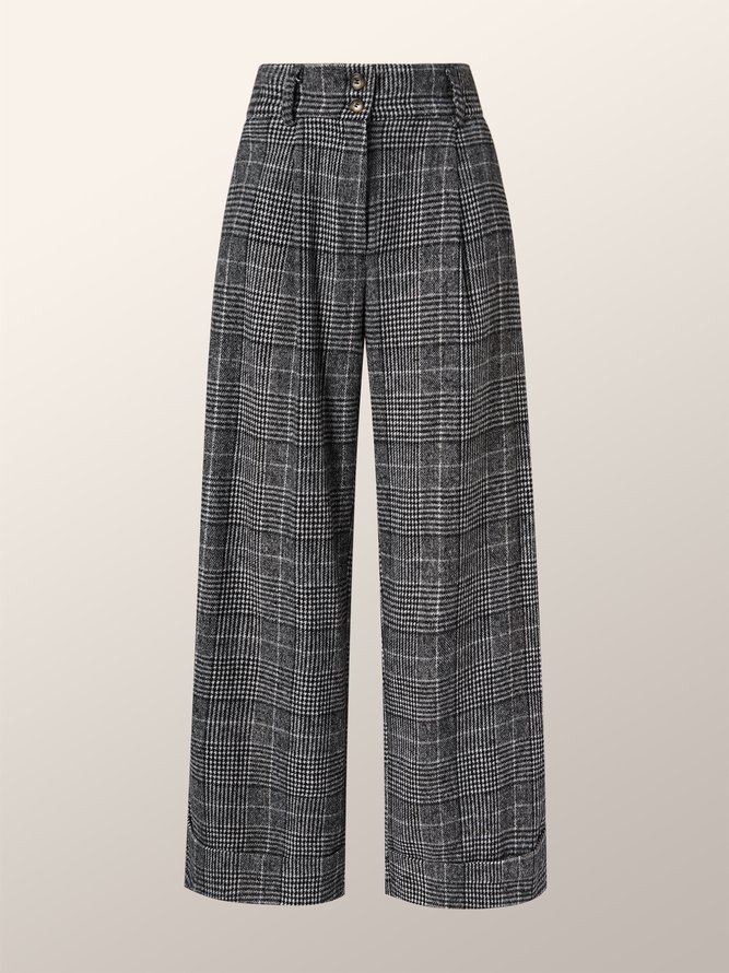 Pantalons Formels Amples à Carreaux / Plaid