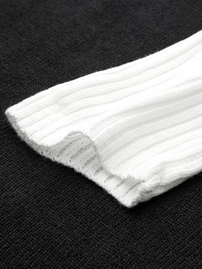 Pull d'Hiver Personnalisé Légèrement Extensible à Manches Longues et à Col Montant