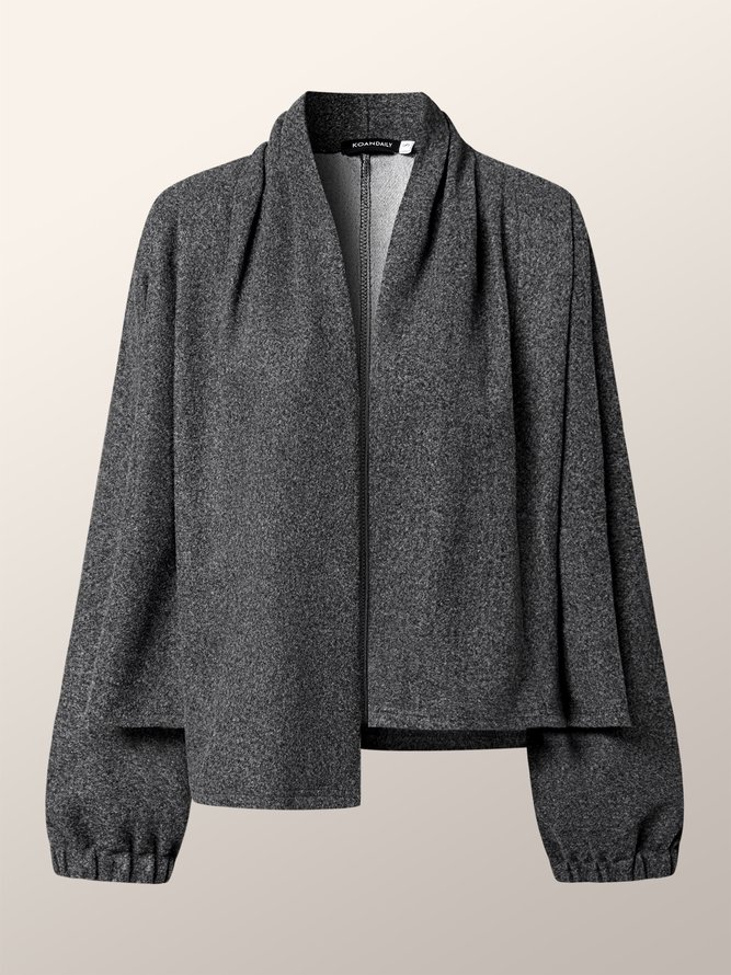Manteau Élégant Unicolore à Manches Longues