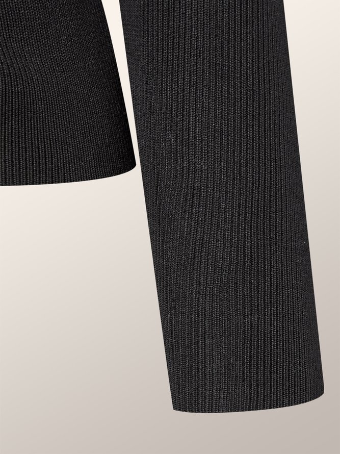 Pull Moulant Plain à Col Rond et à Poids Moyen pour l'Hiver