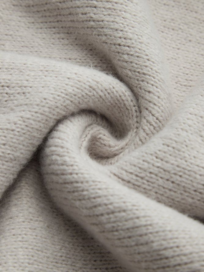 Pull Unicolore Simple à Col Montant et à Épaules Dénudées