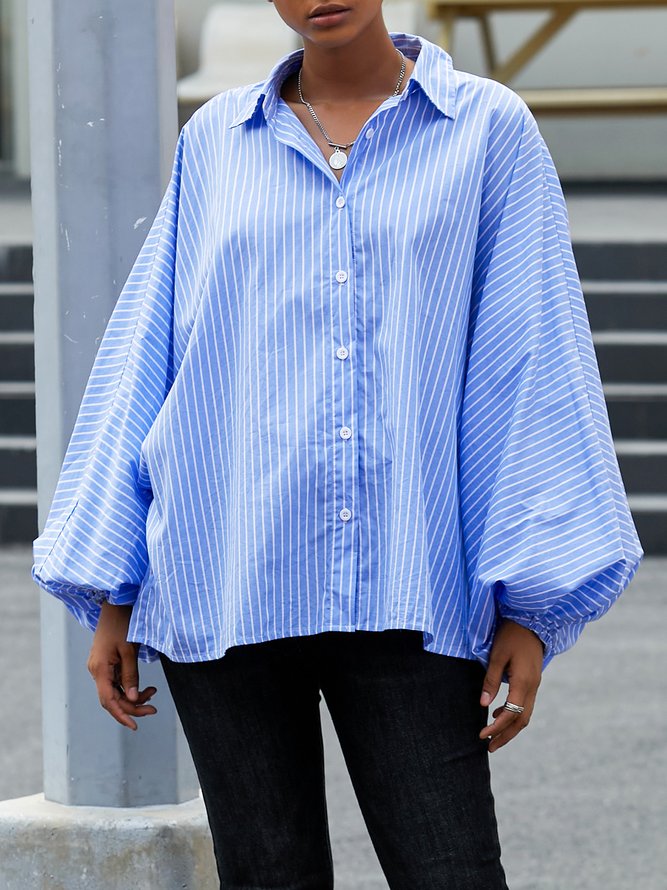 Automne Printemps Manches Longues Simple Droit Col de Chemise Quotidien Tops