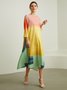 Robes Femme Rayé L'automne Urbain Polyester Micro-élasticité Trois-quarts Trapèze Régulier Autres