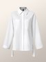 Chemisier uni Automne Urbain Naturel Quotidien Coupe régulière Trapèze Col de chemise régulier pour Femme