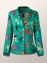 Blazer Femme Automne Urban Marine Life Naturel Pas d'élasticité Quotidien Manches longues Col à revers Autres