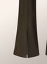 Mode Pantalons Femmes Plain Hiver Urbain PU Quotidien Serré Long x-ligne Régulier