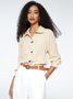 Blouse Plain Hiver Urbain Polyester Quotidien Ample Manches Longues Régulier H-ligne pour Femmes