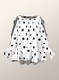 Blouse Pois Polka Printemps Vacances Polyester Micro-Élasticité Manches 3/4 Régulier Volant Vacances pour Femmes
