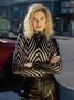 Tops Rayé Automne Urbain Polyester Micro-élasticité Quotidien Col Roulé S-Ligne Régulier pour Femmes