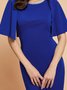 Robes Plaine Automne Élé Fermeture Éclair Pas d'élasticité Taille moyenne Manches courtes Col rond S-Line pour femme