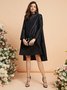 Robes Plain Hiver Élégant Naturel Aucune élasticité Quotidien Ample Manches Longues Régulier pour Femmes