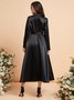 Mariage Robe & Fête Robe Femmes Plain Printemps Élégant Polyester Col V Aucune élasticité Vacances Coupe Régulière Ligne X