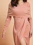 Mariage Robe & Fête Robe Femmes Plain Printemps Élégant Taille Haute Mariage Mi-longue Manches Longues S-ligne Jupe hanche