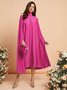 Mariage Robe & Fête Robe Plain Printemps Élégant Polyester Naturel Mariage Ample Mi-longue A-ligne pour Femmes