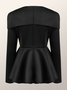 Blouse Femmes Plain Printemps Urbain Polyester Aucune élasticité Coupe Régulière Manches Longues Régulier Régulier
