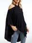Tops Plain Printemps Urbain Col croisé Micro-élasticité Ample Régulier Trapèze Régulier pour Femmes