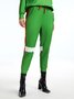 Décontracté Pantalons Bloc de Couleur Printemps Urbain Naturel Bande Élastique Pantalon coupe slim T-ligne Régulier Élasticité moyenne pour Femmes