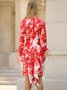 Robes Femmes Abstrait Printemps Élégant Polyester Quotidien Mi-longue Manches Longues Régulier Élasticité moyenne