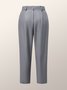 Mode Pantalons Plain Hiver Simple Zip Taille Haute Coupe Régulière Pantalon à la cheville Pantalon droit H-ligne pour Femmes