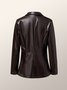 Blazer Femmes Plain Hiver Urbain Naturel Aucune élasticité Quotidien Coupe Régulière à Col Revers x-ligne
