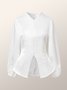 Blouse Femmes Plain Printemps Élégant Polyester Col V Coupe Régulière Manches Longues Régulier Régulier
