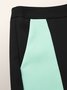Mode Pantalons Femmes Bloc de Couleur Printemps Urbain Polyester Taille Haute Long adapté H-ligne Régulier