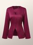 Blouse Femmes Plain Toutes Les Saisons Élégant Polyester Aucune élasticité Coupe Régulière Manches Longues Régulier Régulier