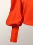 Blousons Plain Printemps / Automne Urbain Polyester Col Montant Naturel Manches Longues O-Ligne Régulier pour Femmes